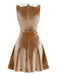 [Pré-vente] Robe marron en velours de Noël style pain d'épices des années 1960