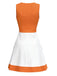 Robe sans manches colorblock orange et blanche des années 1960