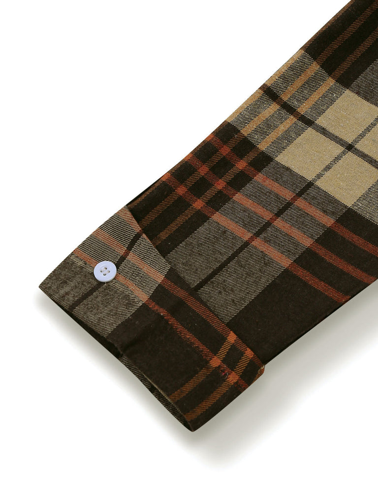 [Prévente] Robe kaki à carreaux col chemise années 1940 et ceinture