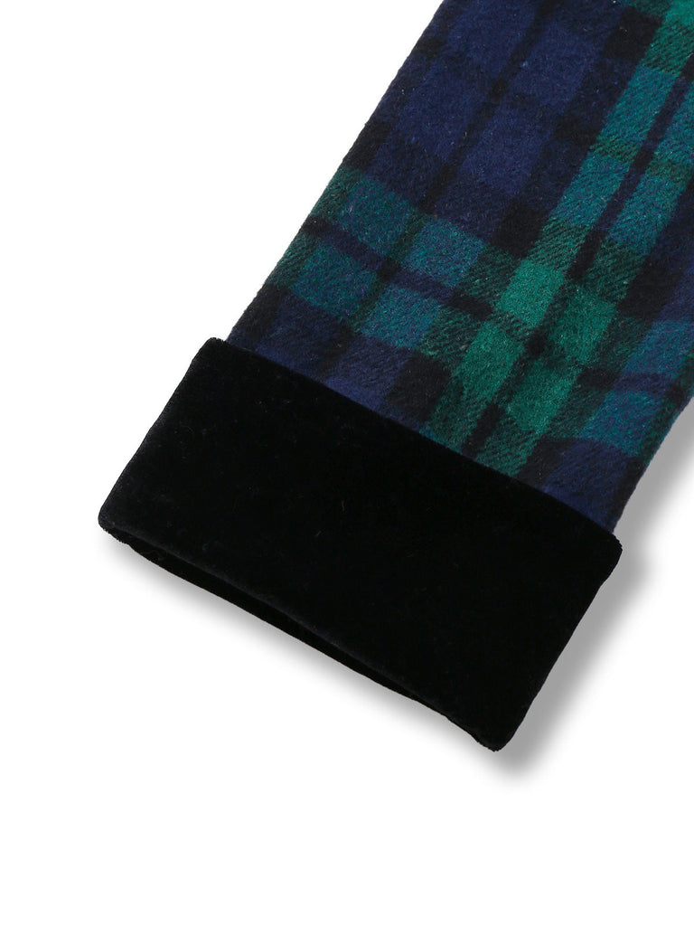 [Prévente] Manteau à carreaux bleue et verte en col cranté années 1940