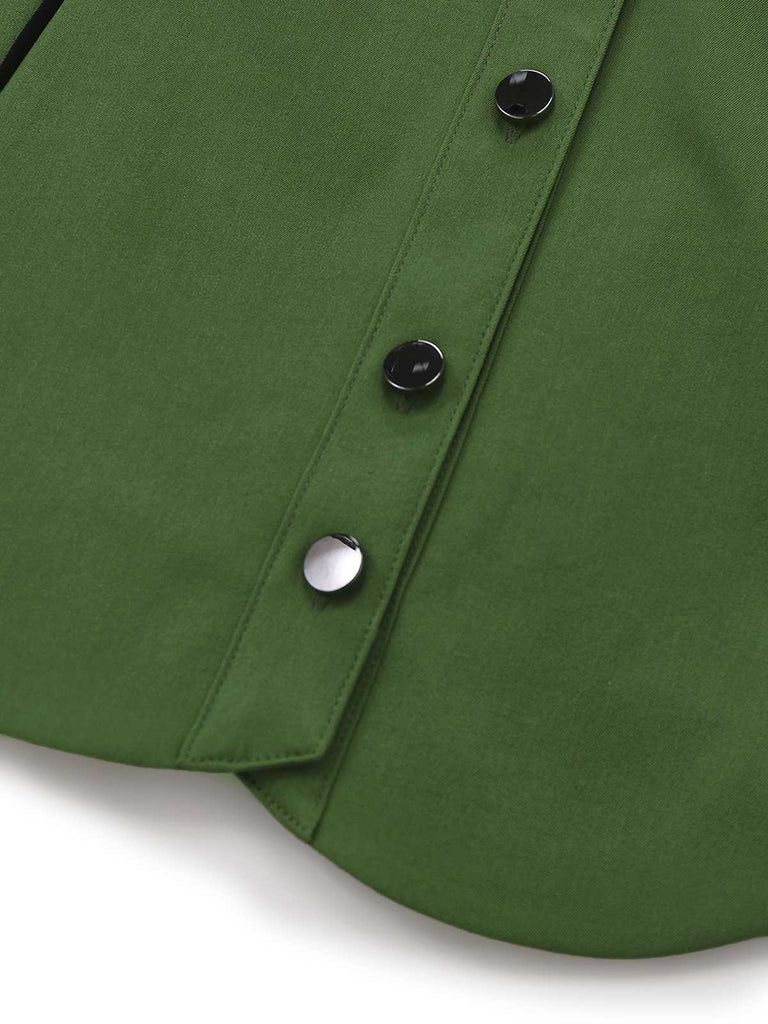 [Prévente] Jupe à ourlet festonné verte unie années 60