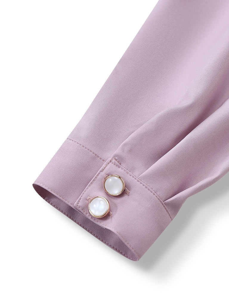 [Pré-vente] Combinaison lavande bloc de couleur col nœud papillon années 1930