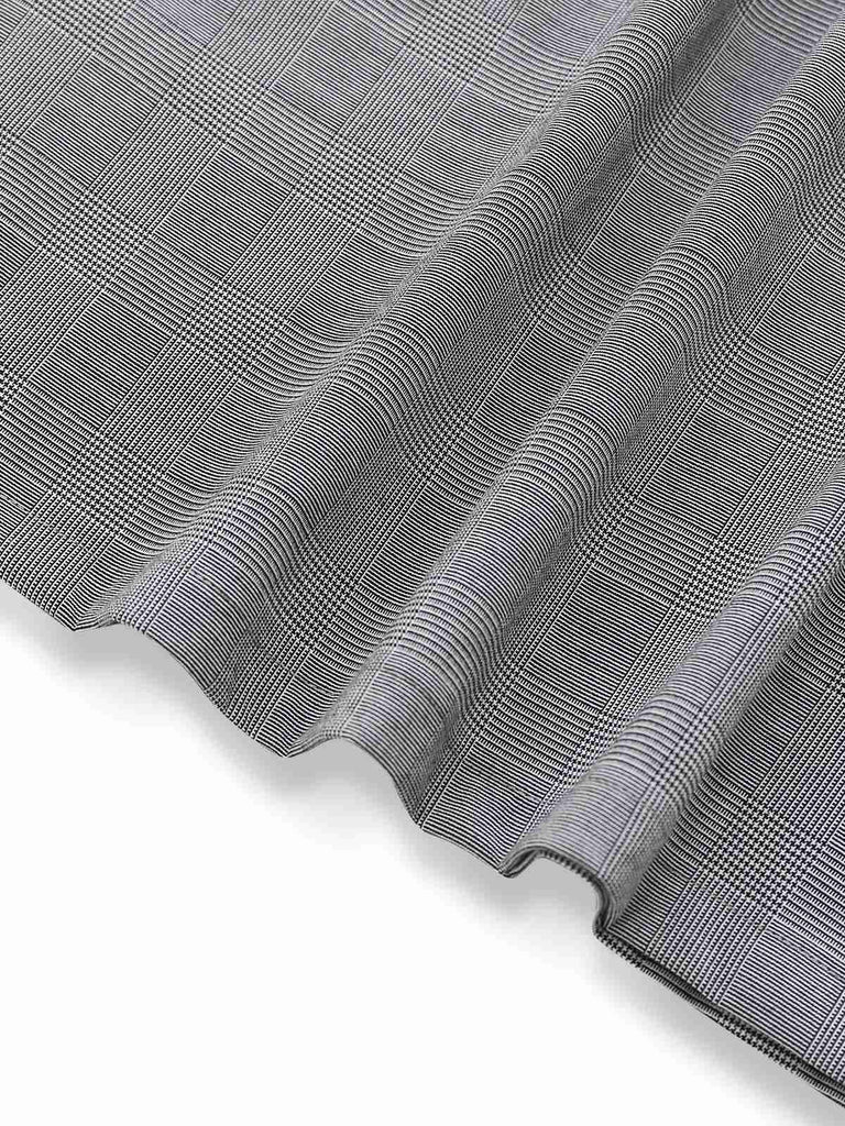 [Prévente] [Grande Taille] Robe grise à carreaux Prince de Galles col asymétrique style années 60