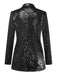 Veste blazer à paillettes col revers des années 1970