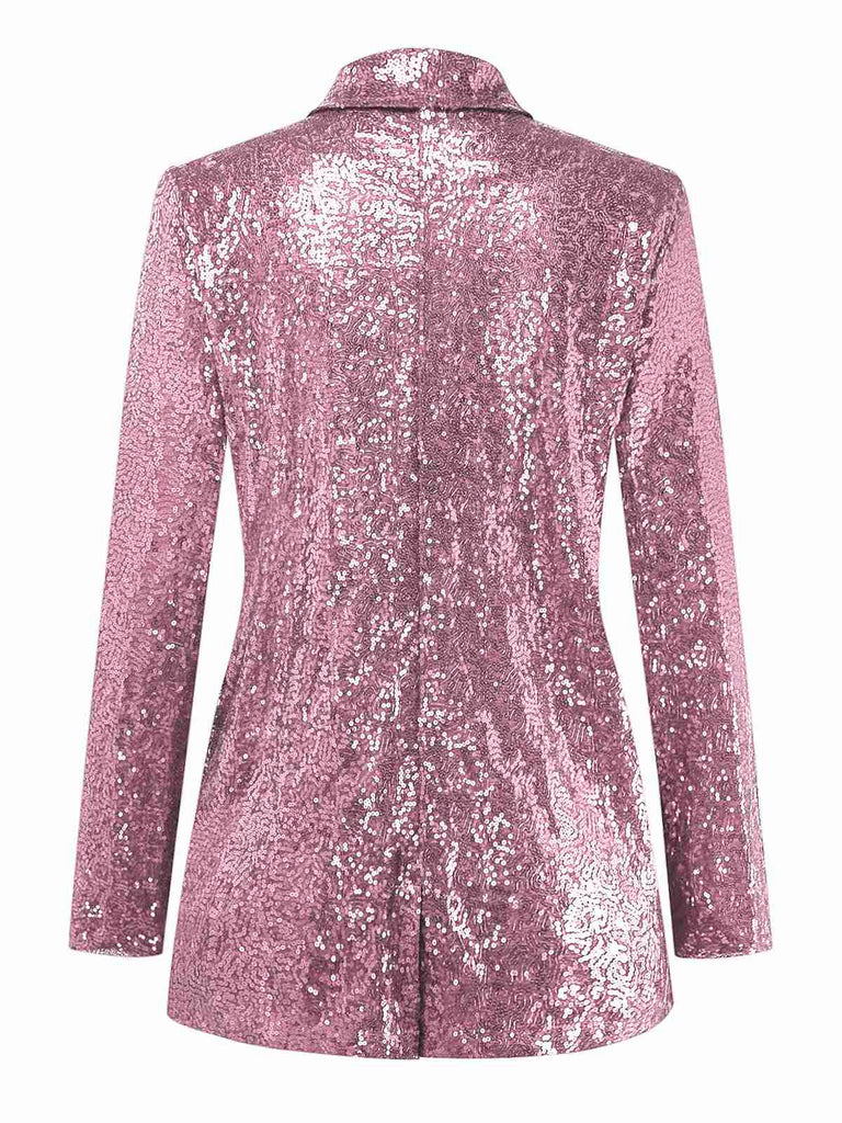Veste blazer à paillettes col revers des années 1970