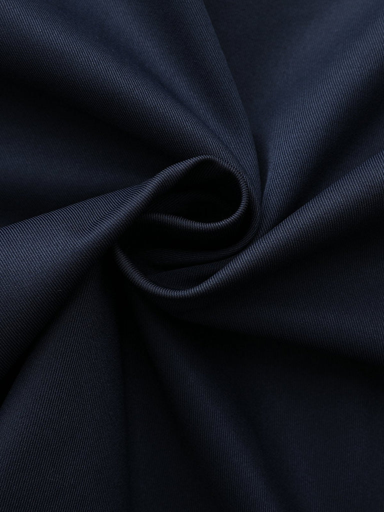 Trench-coat bleu à double boutonnage et col rond des années 1940