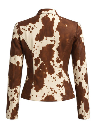 Veste boutonnée de cowgirl western marron des années 1970