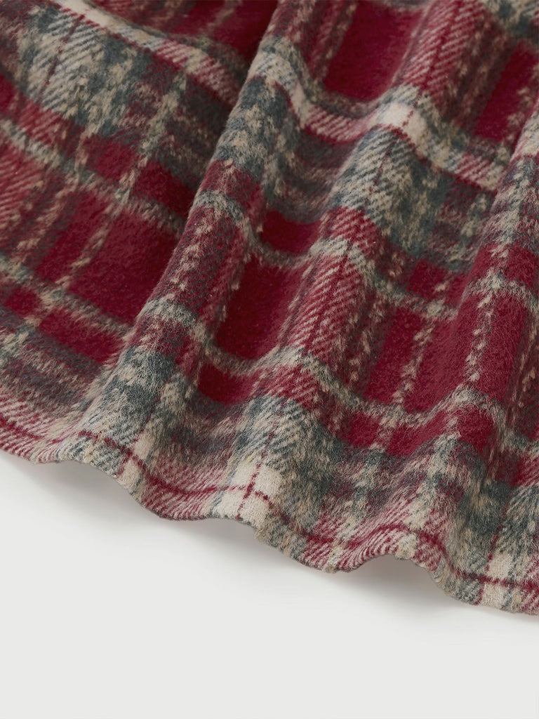 [Pré-vente] Veste patchwork en velours brossé à carreaux rouges des années 1940