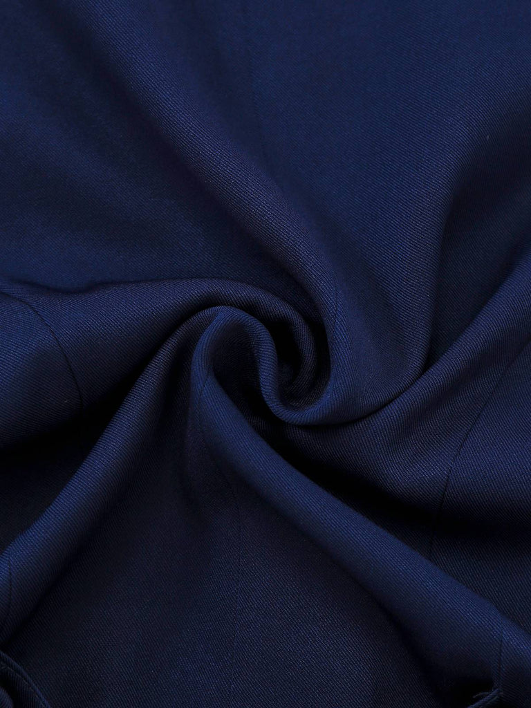 [Prévente] 2PCS gilet revers bleu foncé style et robe carreaux années 50