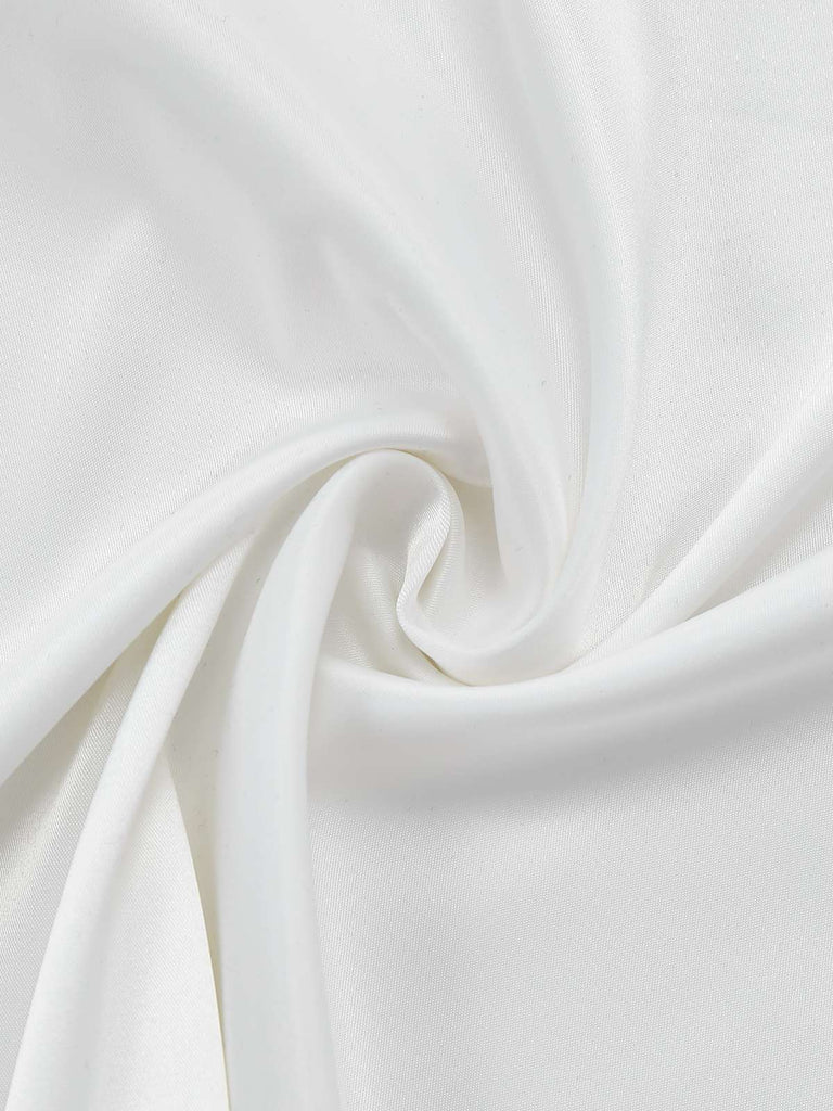 [Prévente] Robe blanche en satin froncée à lacets col bateau années 1930