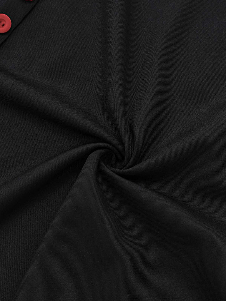 [Prévente] Robe dos nu rayée noire et rouge des années 50