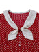 [Prévente] Robe bouffante rouge pois et nœud oreilles de lapin style années 40