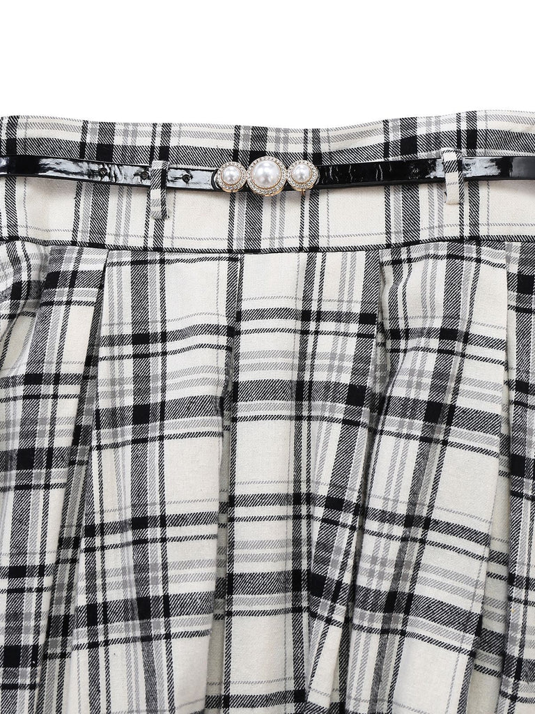 [Prévente] Jupe plissée trapèze en coton blanc années 1950