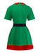 Ensemble de costume de cosplay d'elfe de Noël vert des années 1960