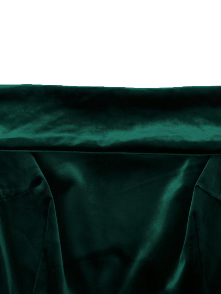 [Prévente] Combinaison verte en velours épaules dénudées avec nœuds et années 1930