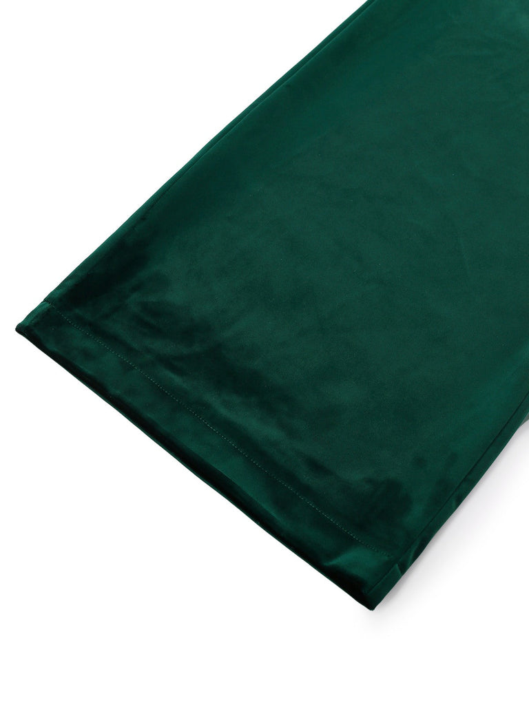 [Prévente] Combinaison verte en velours épaules dénudées avec nœuds et années 1930