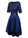 [Prévente] Robe bleu foncé en satin brodée de sequins style années 1950