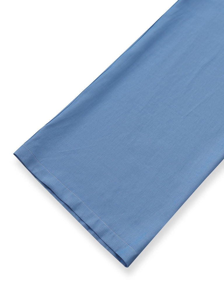 [Prévente] Combinaison en jean bleu broderies florales et nœud papillon années 70