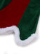Ensemble robe de Noël avec bordure en peluche rouge et verte des années 1960