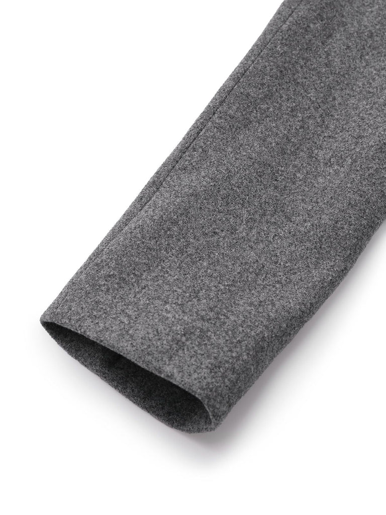 2PCS Blazer gris col revers et jupe plissée trapèze années 1940