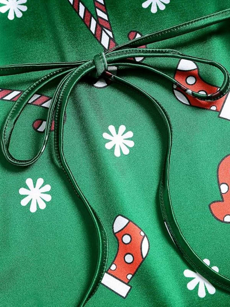 [Prévente] Robe en satin à bretellesverte col bénitier noël  des années 60