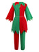 Ensemble de costume d'elfe de Noël rouge des années 1950