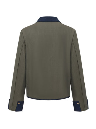 Veste col revers vert blocs de couleur années 1950