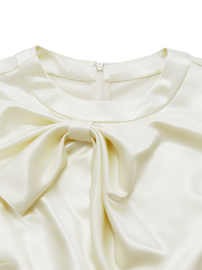 [Prévente] Combinaison patchwork kaki col nœud papillon années 60