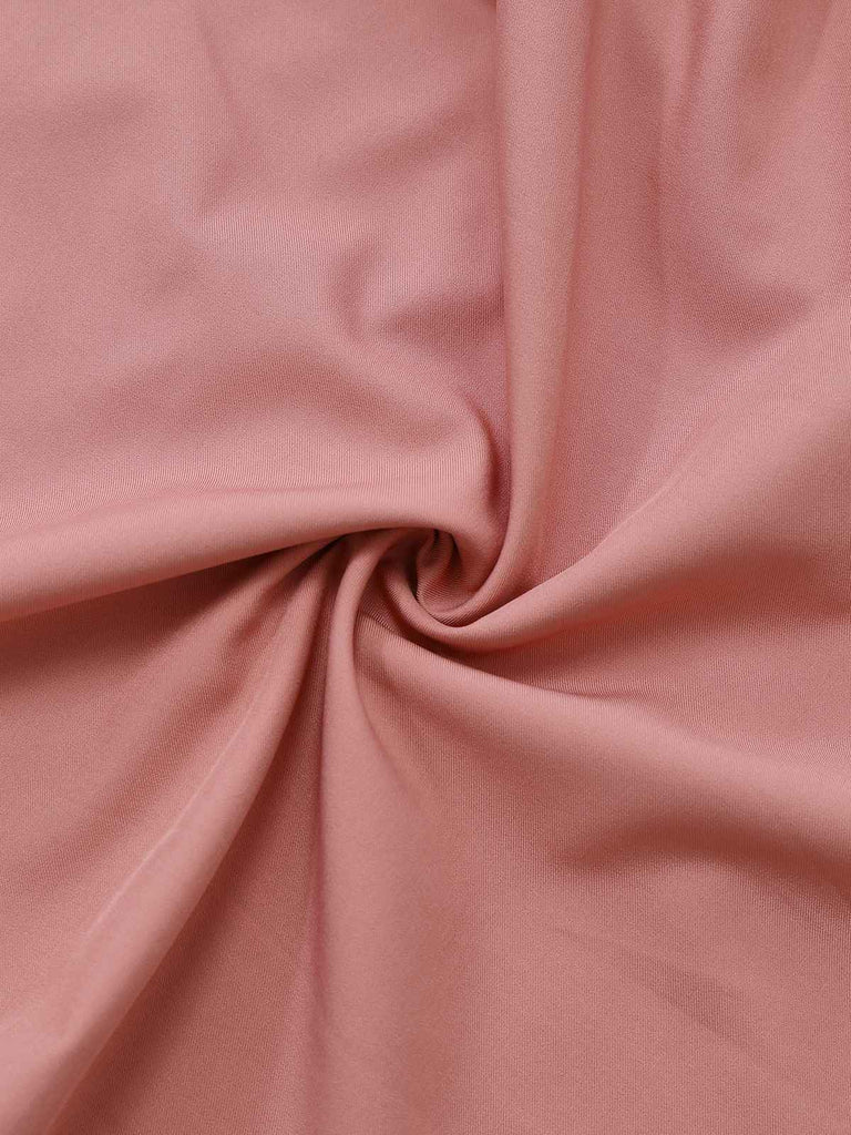 [Prévente] Robe Rose Col À Cravate Broderie Grosses Poches Années 1920