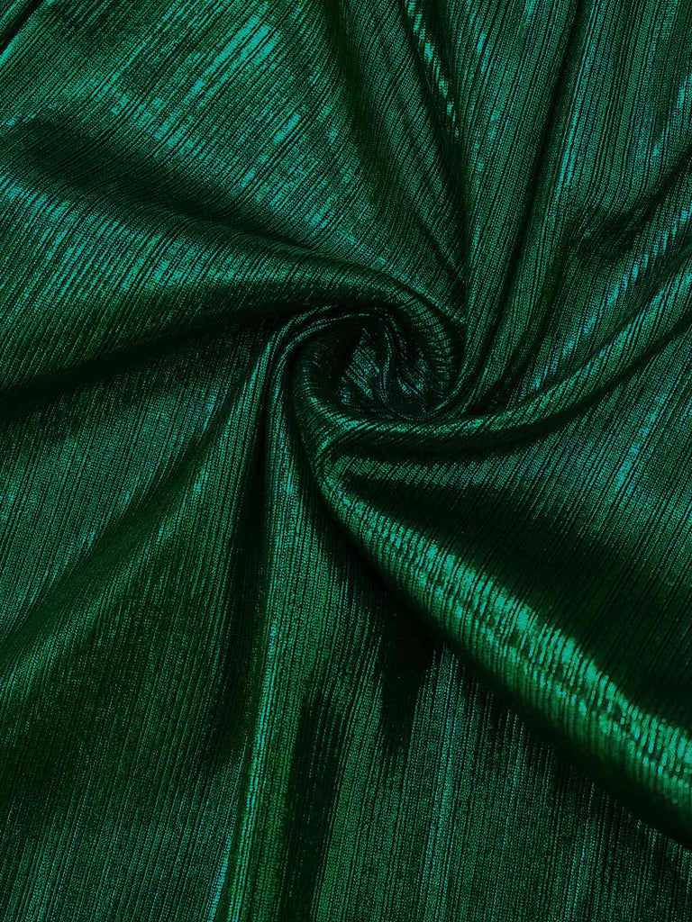 Combinaison vert foncé métallisée col en V manches lanternes années 1930