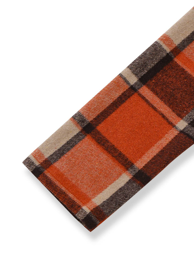 Veste à carreaux orange ourlet asymétrique et revers des années 1950