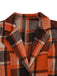 Veste à carreaux orange ourlet asymétrique et revers des années 1950