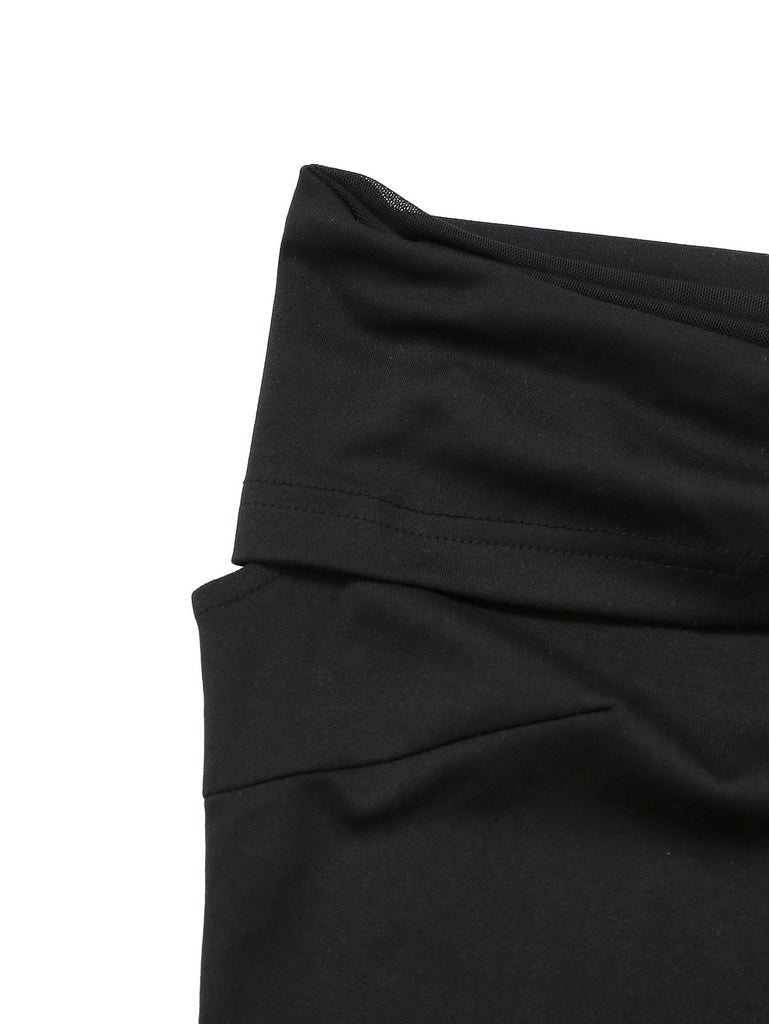 [Prévente] Robe sirène noire en résille épaules dénudées années 30