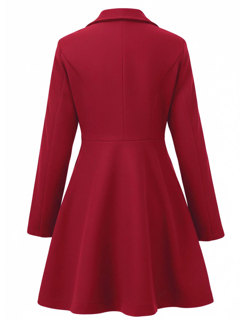 Manteau tailleur uni revers années 1940