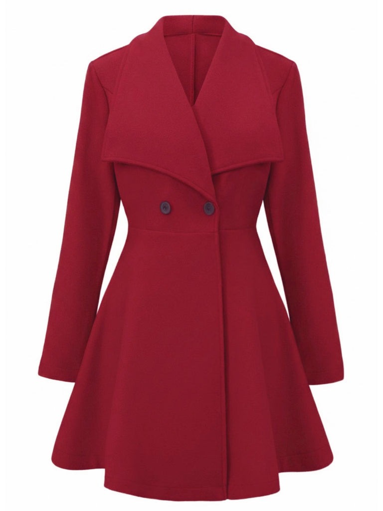 Manteau tailleur uni revers années 1940