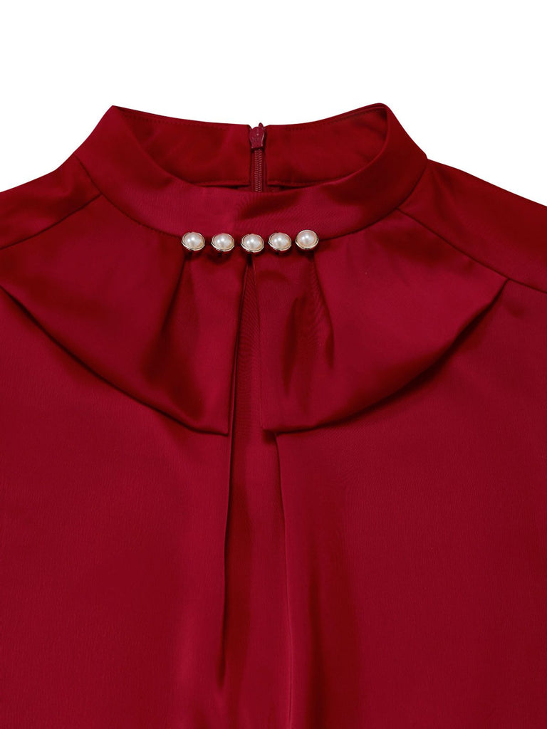 [Prévente] Combinaison rouge volants et perles colorblock années 1930