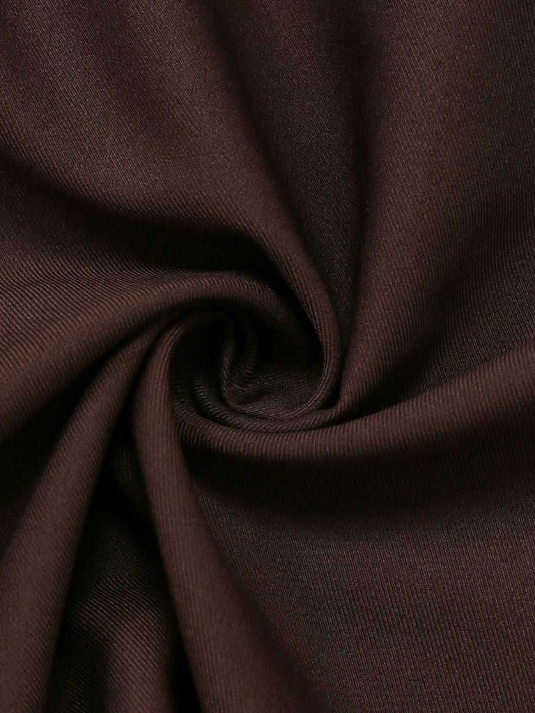 [Prévente] Robe sirène à col en V colorblock et fente boutonnée années 30