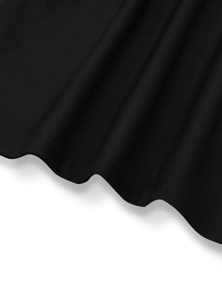 [Prévente] Robe Patchwork Noire à Volants Ceinture Nœud Papillon Année 1960