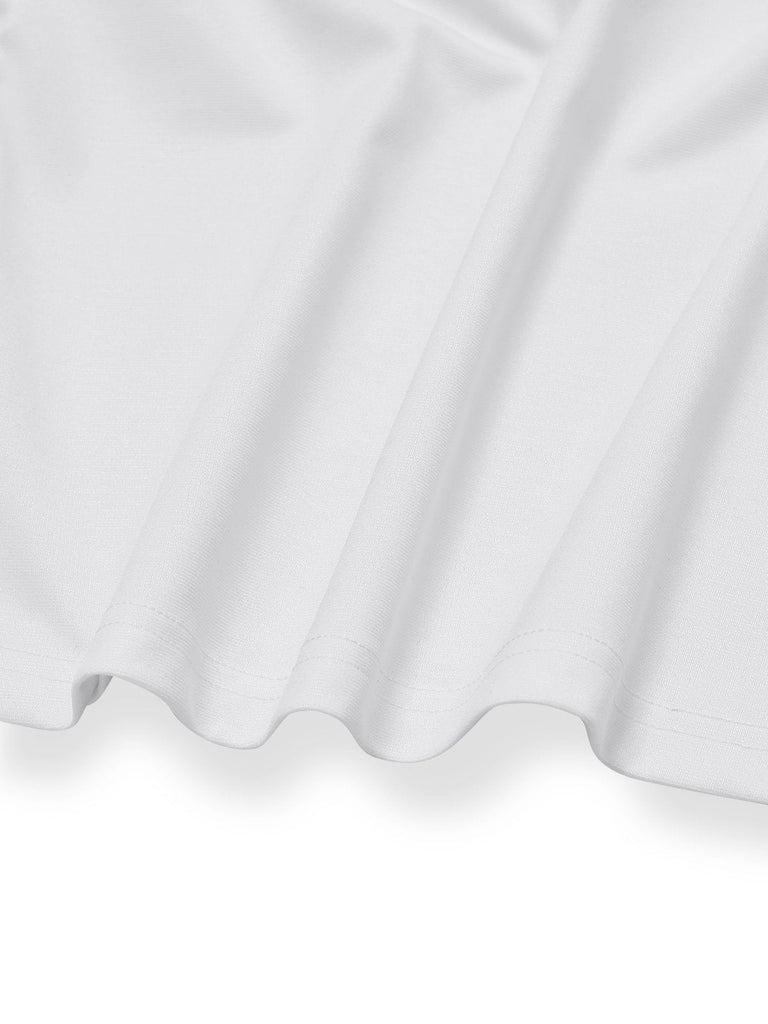 [Prévente] 2PCS Ensemble Haut Blanc Dentelle Ruchée Jupe Jean Bleue Nœud Années 1940