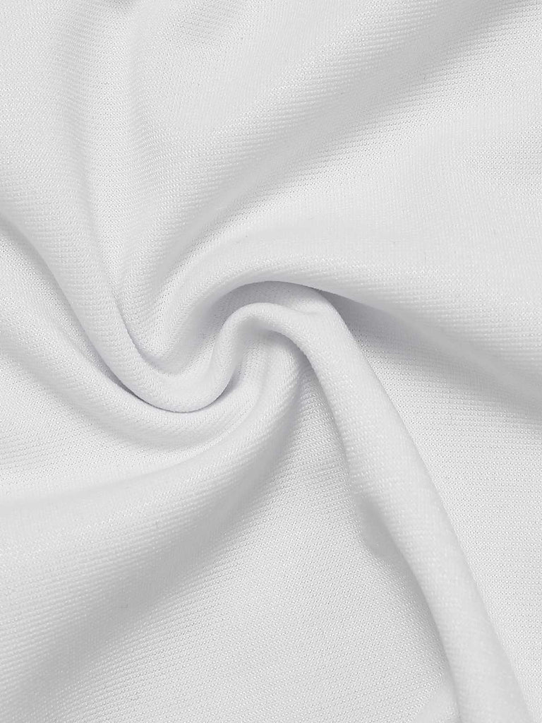 [Prévente] Haut Blanc Dentelle Ruchée Manches Bouffantes Col Carré Années 1940