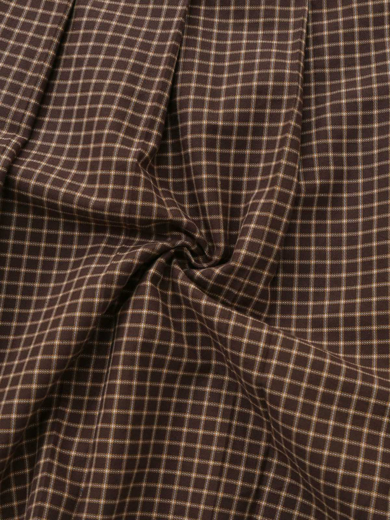 [Prévente] Jupe plissée carreaux marron années 1940