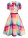 Robe col Claudine boutons floral lapin 1950s