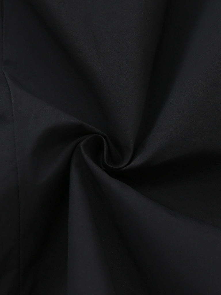 [Prévente] Chemisier noir en coton plissé et nœud papillon années 1940