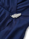 [Prévente] [Grande Taille] Robe en mousseline bleu marine décolleté en V et broche années 40
