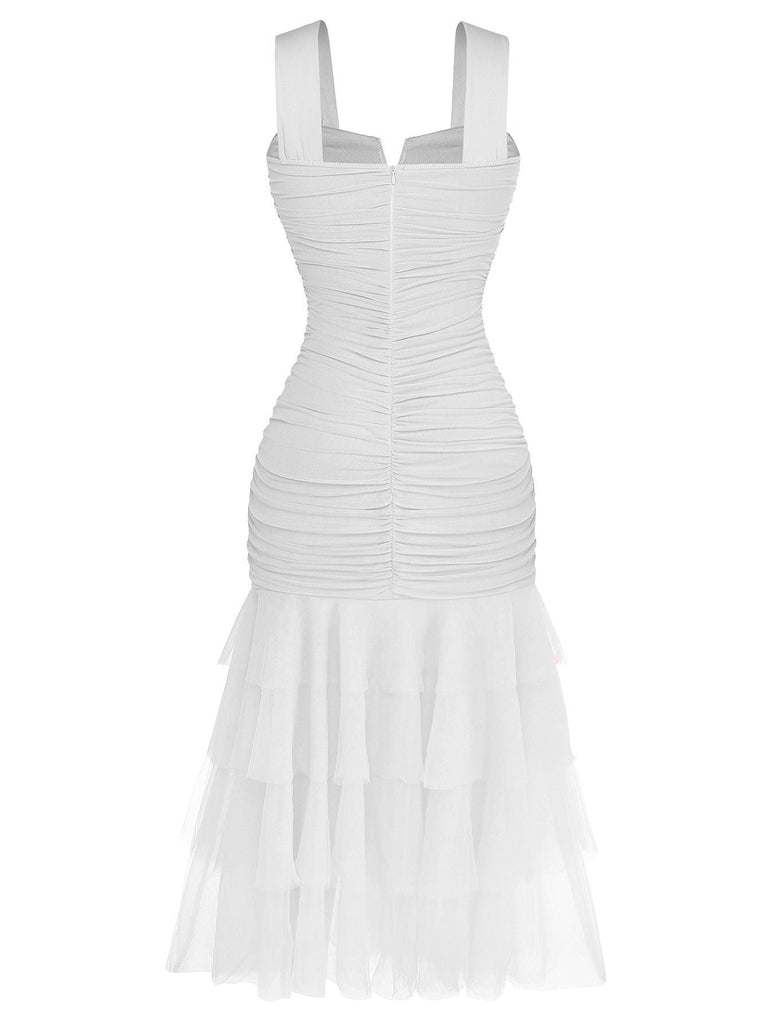 Robe bodycon uni maille patchwork ruchée 1930s