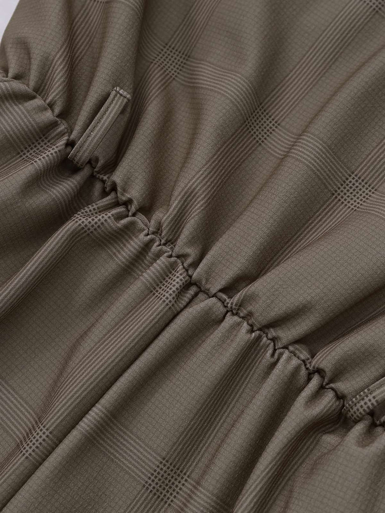 Combinaison à carreaux verts avec revers et ceinture années 1930