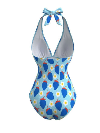Plissé Tummy Control Fraise Maillot de Bain Une Pièce Années 1950 8