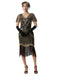 Robe Charleston à paillettes franges et perles des années 1920