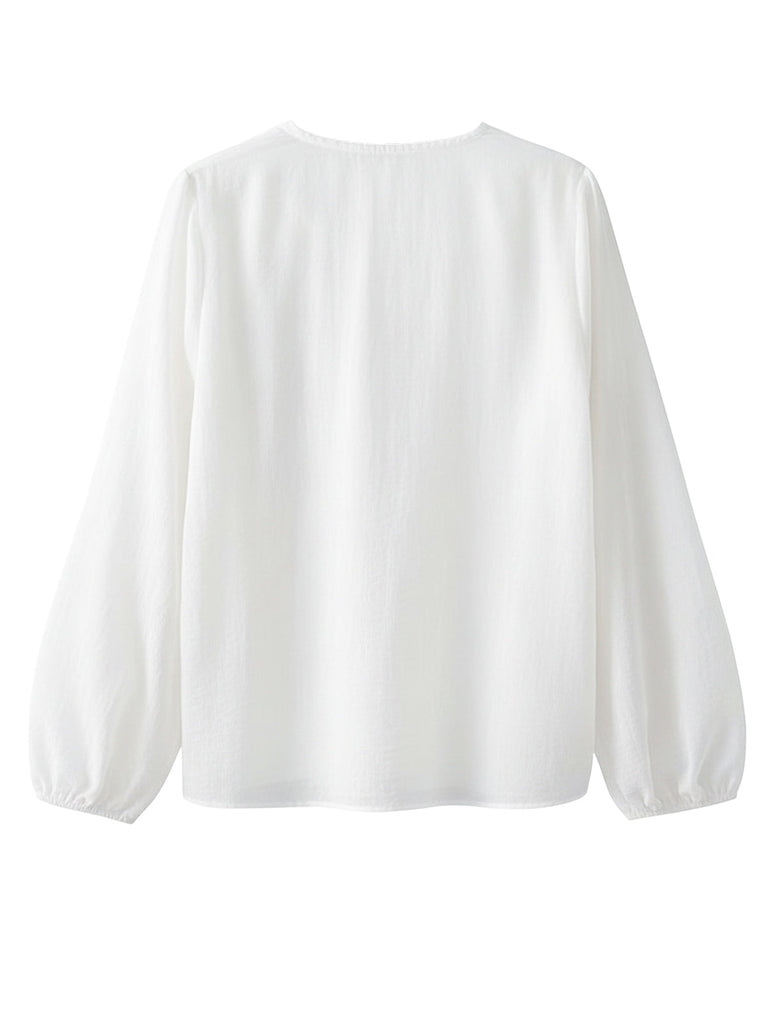 [Prévente] 2 PCS chemisier volants en mousseline blanche style et pantalon bretelles années 60