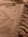 Jupe Simili Daim Marron Franges Ourlet Asymétrique Année 1960